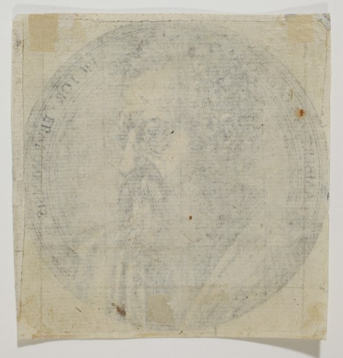 Lambert SUAVIUS (ZUTMAN) : Portrait de Lambert Lombard Burin Verso